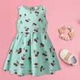 thumbnail image 2 of 2DXuixsh 3X Denim Dress Summer New Small and Medium Girl Cotton and Linen Cherry Printed Sleeveless Vest Dress Young Girl Dresses Size 14 Green Size 80, 2 of 9