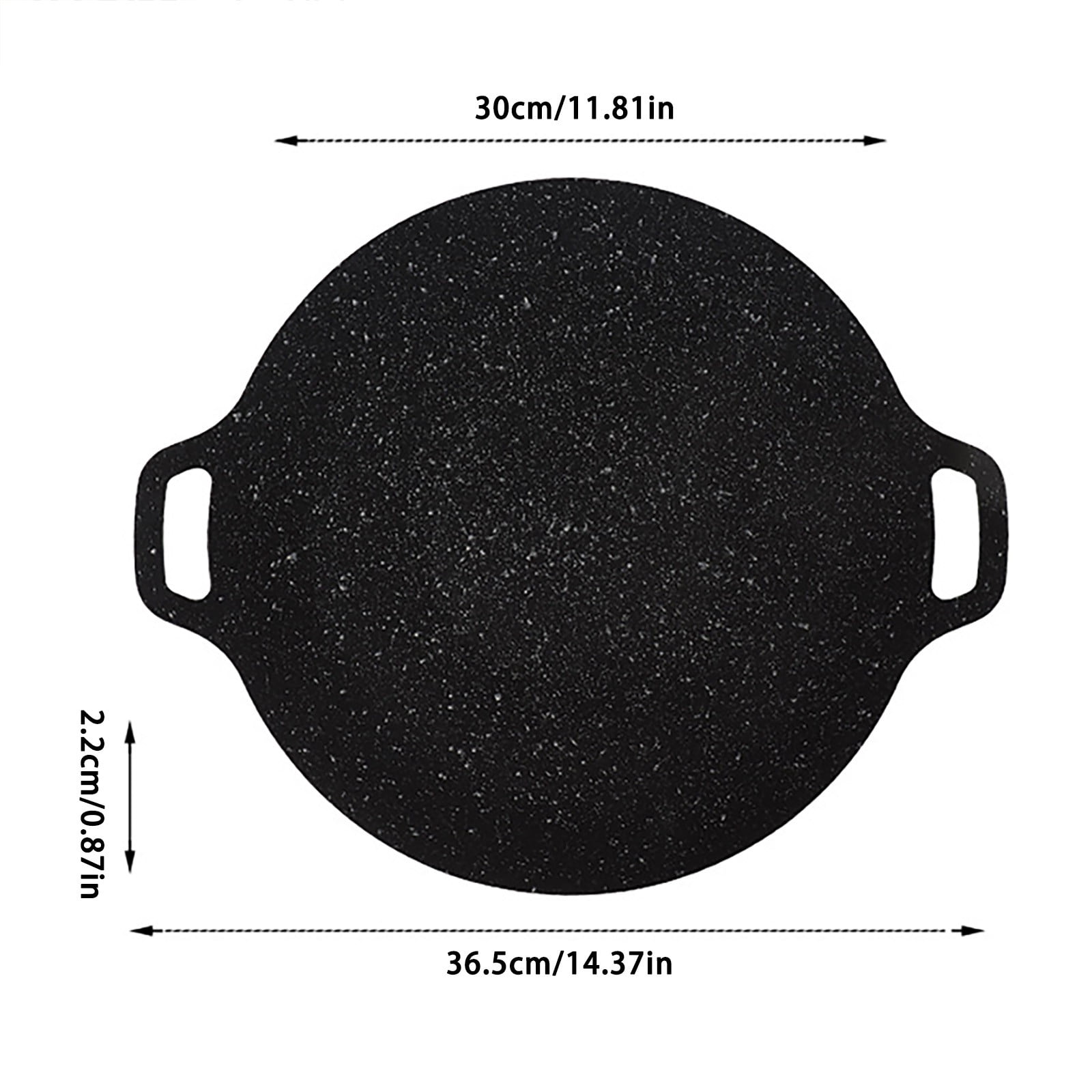 Round Korean BBQ Grill Pan, 11.8 Inch Non Stick Stovetop Griddle, 1 Count, Black Baking Tray For Camping Stove Induction Gas, Pork Belly Roasting, Outdoor Glamping Kitchenware, Portable Iron