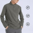 thumbnail image 2 of ShomPort Men's Casual Shirt Quarter Zip Long Sleeve Mock Neck Breathable Sportswear Lightweight Pullover Tops, 2 of 6
