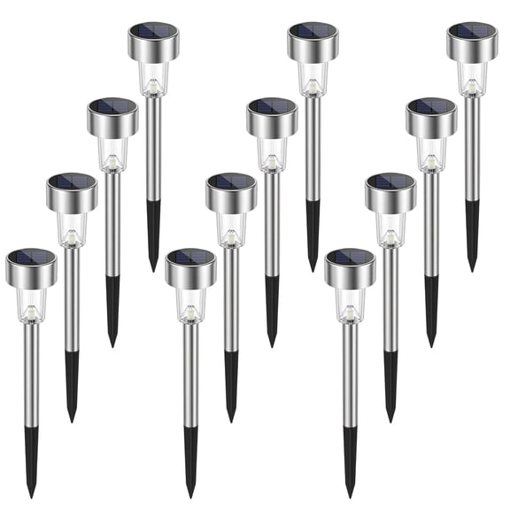DAYBETTER 12 Pack Solar Lights Outdoor, LED Solar Waterproof Pathway Lights for Garden, Patio, Yard, Walkway