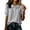 Gray, variant on Womens Summer Linen Tops Dressy Casual Blouses Peter Pan Collar Button Short Sleeve Solid Color Shirts