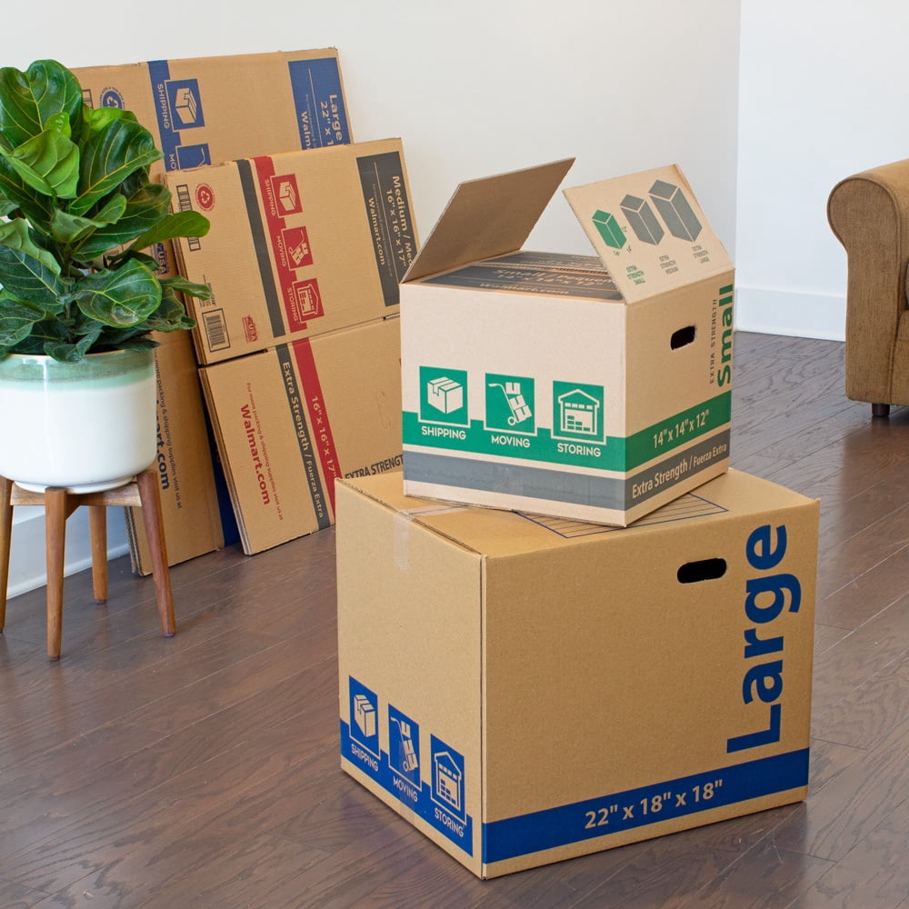 Pen+Gear Small Extra Strength Recycled Moving and Storage Box, Kraft, 14L x 14W x 12H
