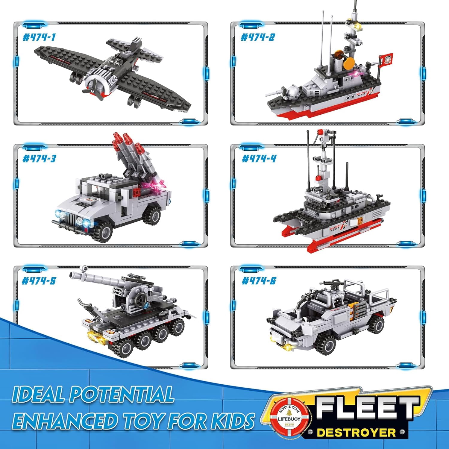 EP EXERCISE N PLAY Aircraft Carrier Building Toys Set Military 1296-Piece STEM Toy