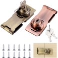 thumbnail image 1 of Metal Locking Hasp 2 Pieces Buckle Locking Hasp Metal Lock Hasp Door Bolt Latch Buckle With Padlock And Key For Garage Doors, Wooden Crates, 1 of 5