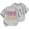 thumbnail image 2 of EHQJNJ Tenue de Pâques pour Bébé Garçon Ensemble Printemps/été Décontracté Manches Courtes T-Shirt Imprimé Lettres de Pâques Col Rond Vêtements Confortables pour Enfants Nouveau-Né Orange, 2 of 7