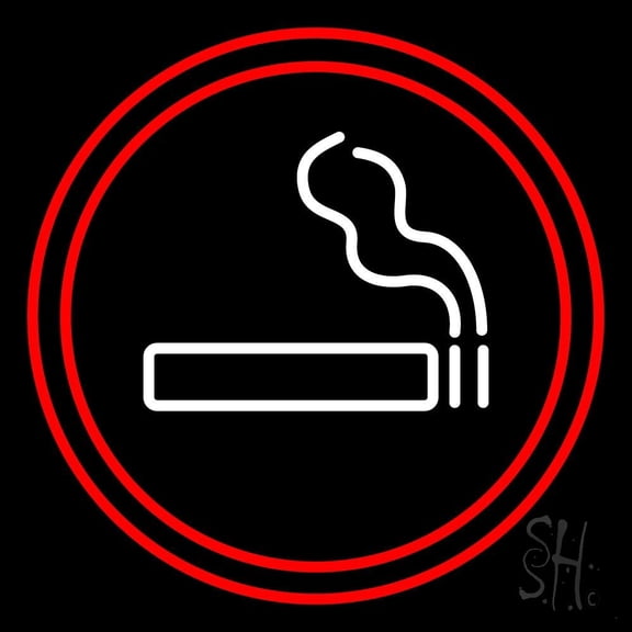Round Cigar With Smoke LED Neon Sign 24 x 24 - inches, Clear Edge Cut Acrylic Backing, with Dimmer - Bright and Premium built indoor LED Neon Sign for Bar decor.
