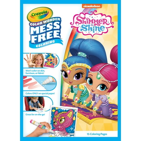Crayola Shimmer And Shine, Mini Mess-Free Coloring Paper And Markers, Art Tools, Great For Travel