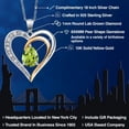 thumbnail image 3 of Gem Stone King 925 Sterling Silver and 10K Yellow Gold Green Peridot and White Lab Grown Diamond Keren Hanan Heart Shape Pendant Necklace for Women (1.11 Cttw, Pear Shaped 8X6MM, with 18 inch Chain), 3 of 7