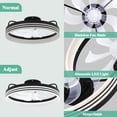 thumbnail image 5 of Cusp Barn 20 Inch Modern Smart Dimmable Flush Mount Ceiling Fan with Lights and Remote, 5 of 12