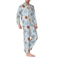 thumbnail image 2 of Bingfone Men's Pajama Set 2 Piece Loungewear PJs, Long Sleeve with Pajama Pants-Sea Turtle, 2 of 7