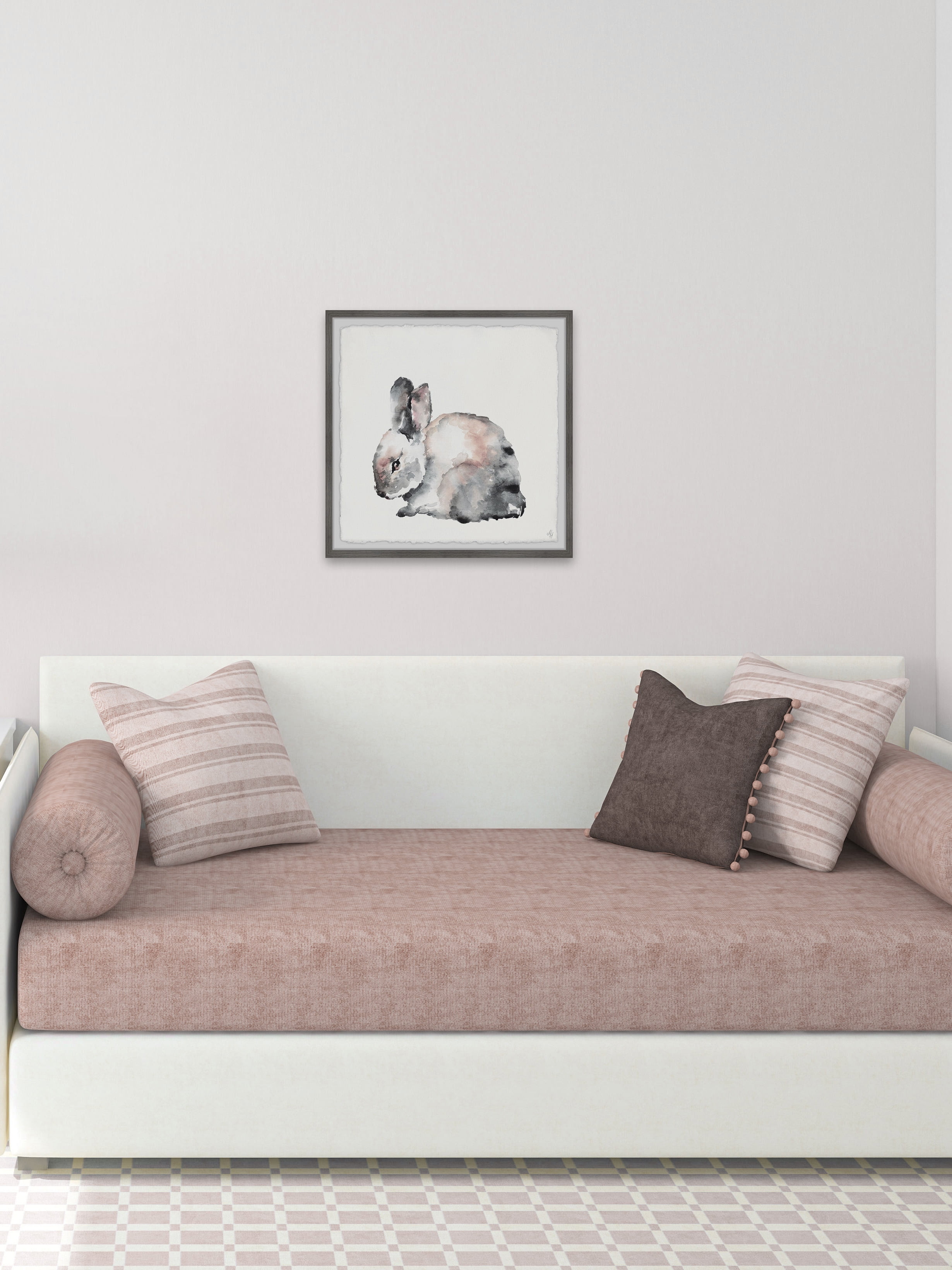 Marmont Hill Sad Bunny Framed Wall Art, 24.00" x 1.50"