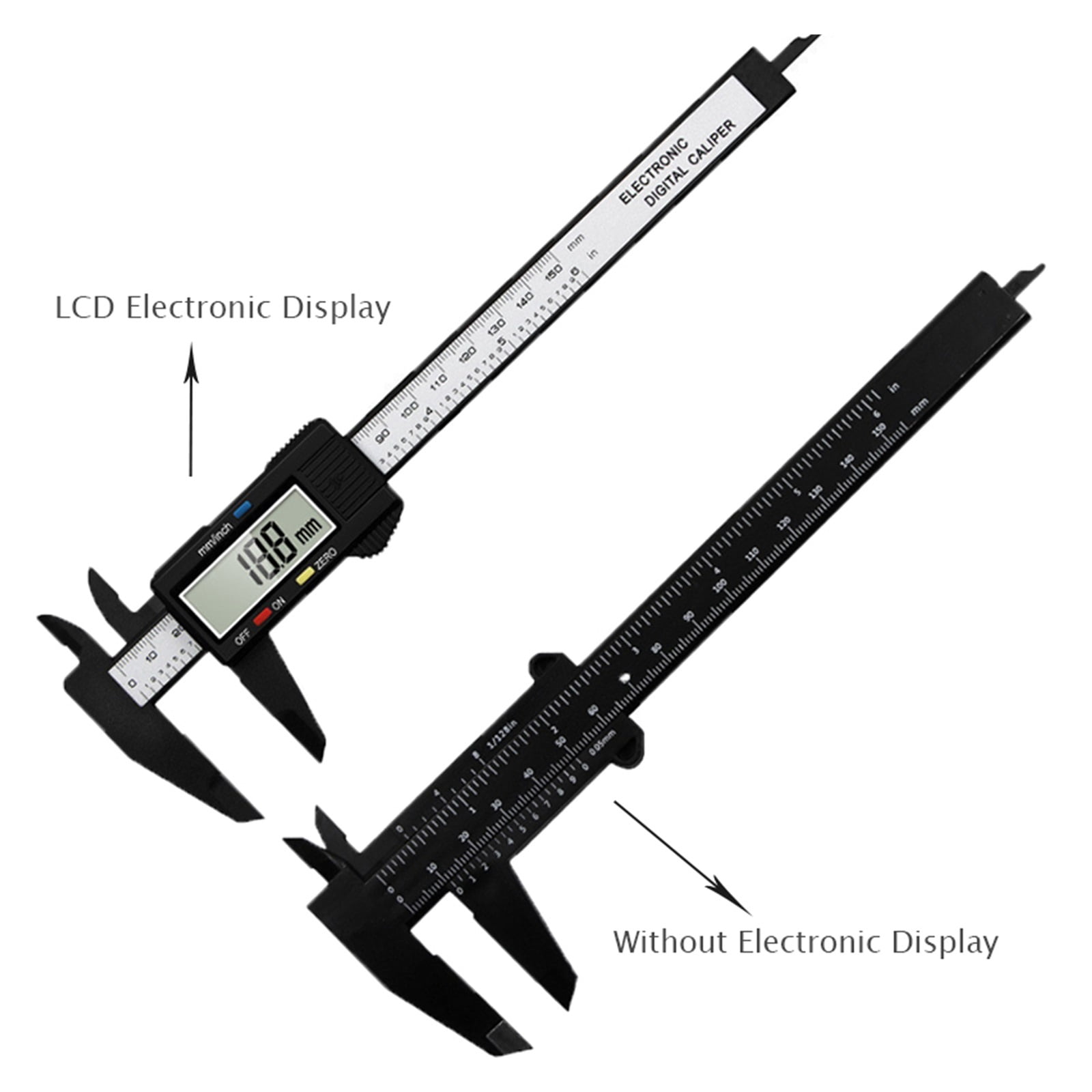 Electronic Gauge Micrometer 100mm Ruler Digital 150mm Caliper Digital Measuring Vernier Caliper Fiber Tool Dial Carbon ,Complete Kit