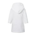 thumbnail image 3 of Kids Toddler White Robe Cartoon Hooded Plush Bathrobe Pajamas Fleece Bathrobe Children Sleepwear for 2-12T, 3 of 10