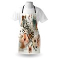 thumbnail image 4 of Leopard Apron, Watercolor Painting Print of Tender Abloom Flowers and Jungle Cat, Unisex Kitchen Bib with Adjustable Neck for Cooking Gardening, Adult Size, Peach Ginger and Grey Teal, by Ambesonne, 4 of 4