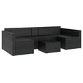 thumbnail image 5 of vidaXL 2 Piece Garden Lounge Set with Cushions Black Poly Rattan, 5 of 5