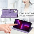 thumbnail image 2 of for iPhone 14 PU Leather Flip Wallet Case, Cat Dog Cartoon Cute Style with ID Card Holder Phone Cover Case for Apple iPhone 14 MG Purple, 2 of 14