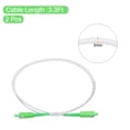 thumbnail image 2 of Cable de fibra óptica LSZH SC/APC-SC/APC de 2 piezas de 3.3 pies, modo simple, jumper óptico blindado blanco con adaptador, 2 of 5