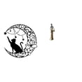 thumbnail image 1 of Escultura De Gato A La Luz De La Luna, Arte De Pared, Gato Negro Y Dama Tribal, Decoración De Metal, Figura De Mujer Africana, Decoración Del Hogar Para Amantes De Los Gatos Y Espacios De, 1 of 8
