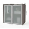 thumbnail image 2 of Bestar i3 Plus 2 Frosted Glass Door 30" Wooden Desk Hutch in Bark Gray, 2 of 2