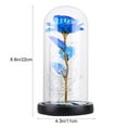 thumbnail image 4 of MasteelfCA 1Pc Simulative Rose LED Lamp Delicate Glass Rose Cover Decoration Desktop Night Light Layout Valentine Day Flower Gift (Goldleaf, Blue, Three Leaf), 4 of 7