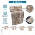 thumbnail image 6 of Brown Coastal Table Runner 72 Inches, Summer Beach Nautical Starfish Coral Vintage Bed Runner Dresser Scarves Tabletop for Indoor Outdoor Parties/Ceremony/Banquet, 16" x 72", 6 of 8