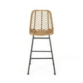 thumbnail image 6 of GDF Studio Jessie Outdoor Bar Stool, Light Brown and Black, 2 Pack, 6 of 11