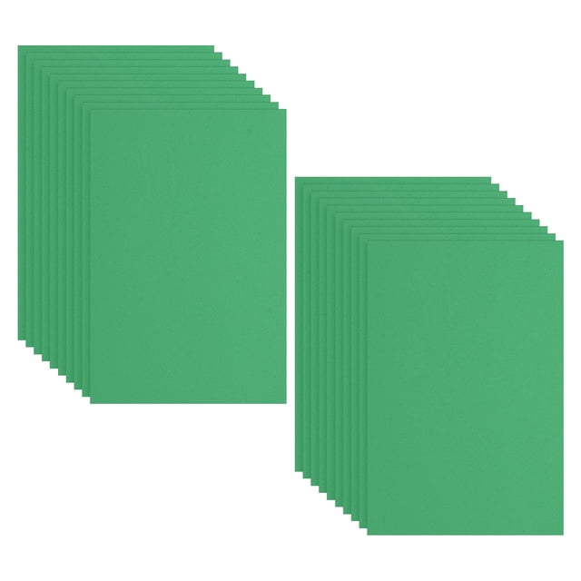 Uxcell Paquete de 20 hojas de espuma EVA, 12" x 8" 2mm de grosor, papel de espuma para manualidades, verde hierba