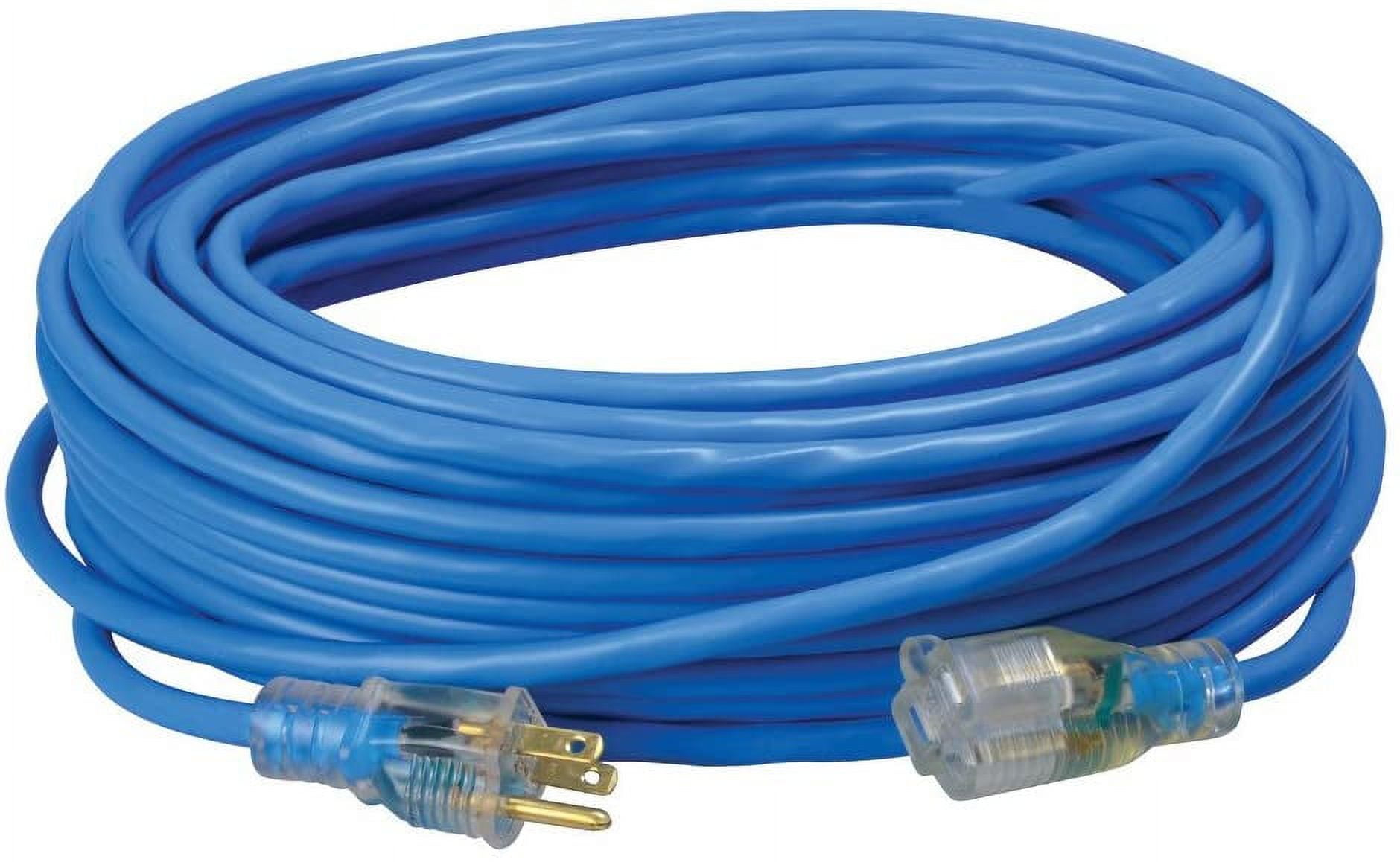Coleman Cable 2469SW8806 14 Gauge 100 ft Blue 1 Outlet Outdoor Extension Cord