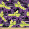thumbnail image 2 of Ambesonne Tropical Fabric by the Yard Upholstery, Exotic Parrot Birds Flying, 1 Yard, Mustard Dark Grey and Purple, 2 of 5