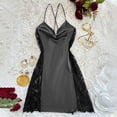 thumbnail image 6 of Blmnix Nightgowns for Women Soft Cotton Chemises Silk Nightgown Sexy Nightgown Sleepshirts Cowl Neck Black Sleeveless Short Womens Nightgowns Sexy,M, 6 of 8