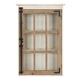 thumbnail image 2 of Kate and Laurel Hutchins Decorative Farmhouse Wood Wall Storage Cabinet with Window Pane Glass Door, Rustic and White, 2 of 6