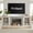 White, variant on 70" Modern TV Stand with 2-Door Storage, Faux Stone Media Console Cabinet, Cherry Large Entertainment Center for Living Room