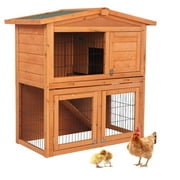 Winado 40" Triangle Roof Waterproof Wooden Rabbit Hutch Chicken Coop A-Frame Pet Cage Small Animal House
