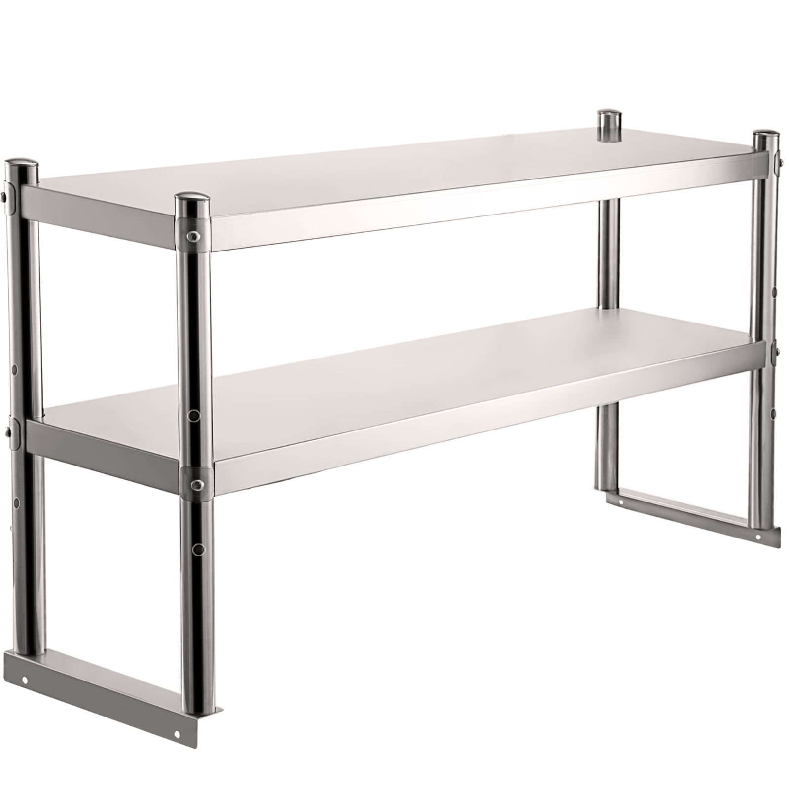 Stainless Steel commercial  14" x 48" Table Mounted Adjustable Double Overshelf 