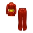 thumbnail image 4 of Zaldita Kids Boys Girls Chinese Kung Fu Suit Tai Chi Training Uniform Martial Arts Clothes Set Red 120, 4 of 7