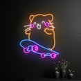 thumbnail image 3 of Handmadetneonsign Hamster Skateboarding Neon Sign, Skateboard Hamster Led Sign, Mouse Skateboarder, 3 of 5