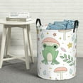 thumbnail image 6 of Honeii Frog and Mushrooms Print Laundry Hamper Basket,Baby Nursery Woven Storage Basket for Toys Bin,Pillows,Blankets,Clothes-, 6 of 6