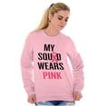 thumbnail image 4 of Breast Cancer BCA My Squad Wears Pink Women Crewneck Sweatshirt Brisco Brands M, 4 of 6