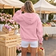 thumbnail image 6 of Women's Hooded Zip Up Sweatshirt Fleece Jacket Casual Long Sleeve Pullover Hoodie Coat Outerwear Winter Fall Fashion Loose Fit Full Zipper Pocket Tops, 6 of 6