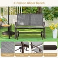 thumbnail image 3 of Topeakmart 2-Person Patio Swing Glider Bench Texteline with Steel Frame, Gray, 3 of 7