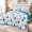 Blue-Queen, variant on King Red Christmas Tree Pattern Microfiber Quilt Set with Pillow Shams
