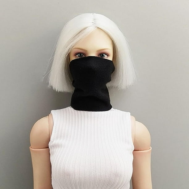 Accesorios para disfraz de figura de acción a escala 1/6, polaina para el cuello, modelo en miniatura de moda para juguetes de figuras femeninas de 12 pulgadas. Negro