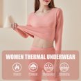 thumbnail image 4 of Women Thermal Underwear Set Fleece Seamless Bodycon Warm Solid Color, 4 of 8
