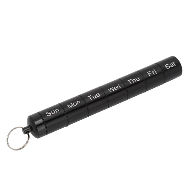 Metal Small Medicine Box, Lightweight Large Capacity Emergency Keychain Pill Holder For Fishing Black