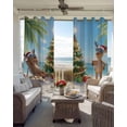 thumbnail image 3 of Coastal Christmas Black Out Curtains 84 Inch Long for Living Room, Beach Xmas Tree Reindeer Holiday Blackout Curtain Shade Thermal Insulated Window Curtains Grommet Drapes 42"x84" 2 Panels, 3 of 8