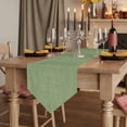 thumbnail image 2 of Vintage Forest Green Table Runner Linen Burlap Table Runner 60 Inches Long Farmhouse Retro Solid Color Linen Texture Dresser Scarves for Kitchen Island Coffee Dining Room Party Holiday Decor 13"x60", 2 of 8