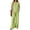 CEG81-Green, variant on Linen Sets For Women 2 Piece Summer Lightweight V Neck Shirt Wide Leg Pants Dressy Casual Travel Lounge Outfit Matching Set Coffee M