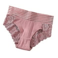 thumbnail image 2 of Gmluru Panties For Women Solid Color Lace High Waisted Seamless Cinched Wide Waistband Pink Breathable Comfortable Underwear L, 2 of 3