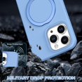 thumbnail image 6 of Case for iPhone 15 Pro Max 6.7-Inch,  [Compatible with Magsafe] with 0-150° Ring Holder Invisible Kickstand Slim Liquid Silicone Men Women Shockproof Protective Phone Cover, Blue, 6 of 9