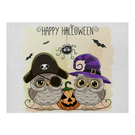 

Mittory Halloween Purple Series Cotton And Linen Placemats New Rectangular Western Place